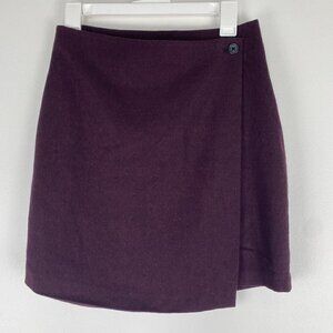 Banana Republic Factory Women's Envelope Skirt Size 0 Maroon Red Purple Button